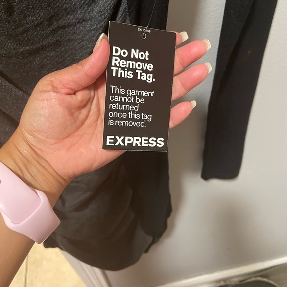 Express black and gray color block, slight turtleneck sweater dress - Picture 5 of 9